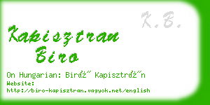 kapisztran biro business card